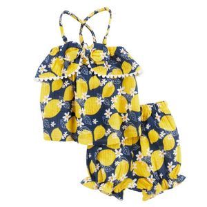 MudPie Lemon Toddler Girl Short Set • 4t-5t